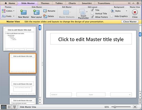 New Slide Layout selected New Slide Layout selected
