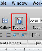 Toolbox icon in the Toolbar