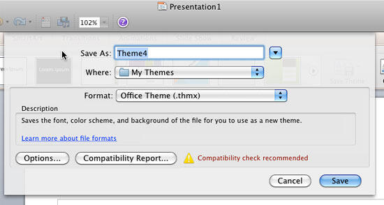 Save Current Theme in PowerPoint 2011 Save Current Theme in PowerPoint 2011
