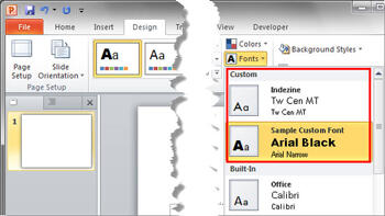 Learn PowerPoint 2010 for Windows: Sharing, Editing, and Deleting Custom Theme Fonts