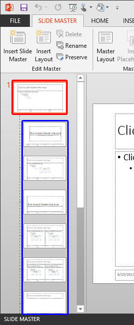 how to use slide master in powerpoint 2013