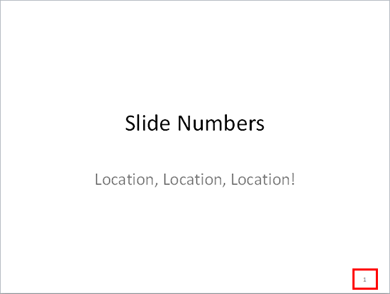 Slide Number on the slide
