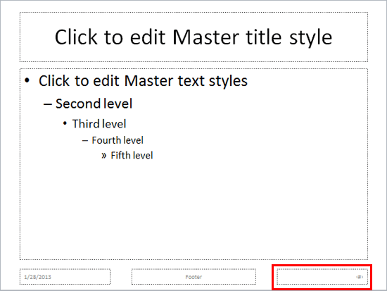 change page numbers in powerpoint