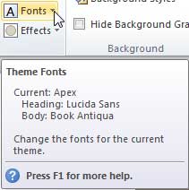 Current Theme Fonts