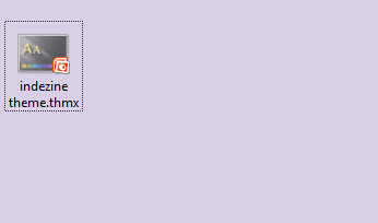 A THMX file placed on the Desktop