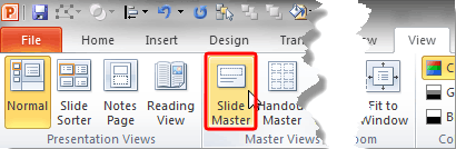 Slide Master button