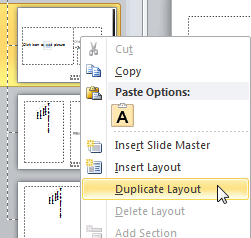 Duplicate Layout option