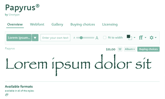 Papyrus is available from MyFonts