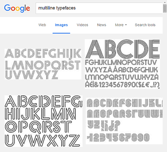 Multiline typefaces