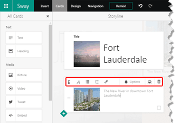 Picture Cards in Microsoft Sway