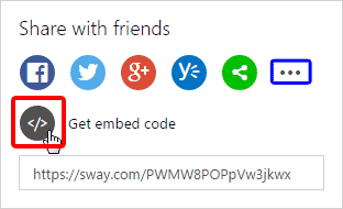 Get embed code button