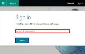 Sign into Microsoft Sway