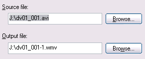 default the WMV output is saved to the same folder