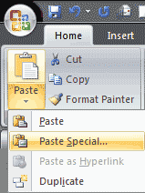 Paste Special Paste Special