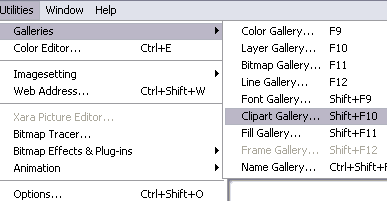Open the Clipart gallery