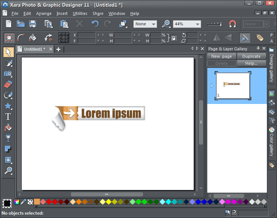 Sticker imported into the document Sticker imported into the document